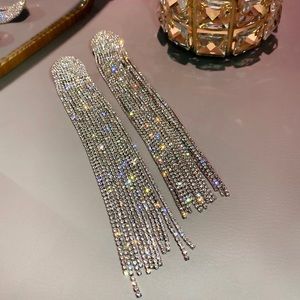 Long earrings with crystals